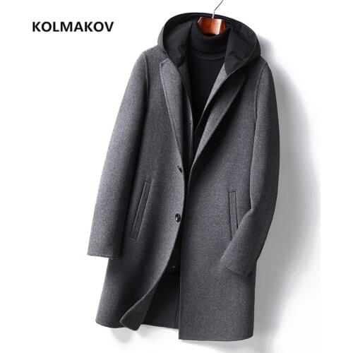 2020 winter wool trench coat men,mens white duck down wool jackets,Liner Detachable thicked wool coat men,plus-size M-3XL