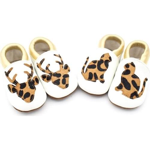 Cartoon Baby Shoes Genuine Leather Horse Hair Newborn Soft Shoes First Walkers Soft Sole Baby Moccasins