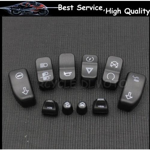 Motorcycle One Set Chrome Hand Control Switch Housing Buttons Cap Kit Fits For Harley Davidson 14-15