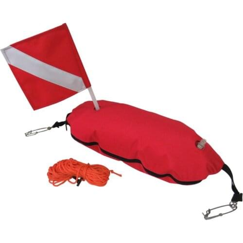 OOTDTY Nylon For Torpedo Buoy Float Flag Below Diver Scuba Diving Spearfishing Free Dive Sign with 25m Line Ropes