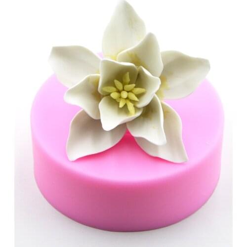 Large Size Orchid 3D Flower Fondant Cake Silicone Mold DIY Cake Baking Tools Handicraft Soap Mold Chocolate Cake Decorating Tool