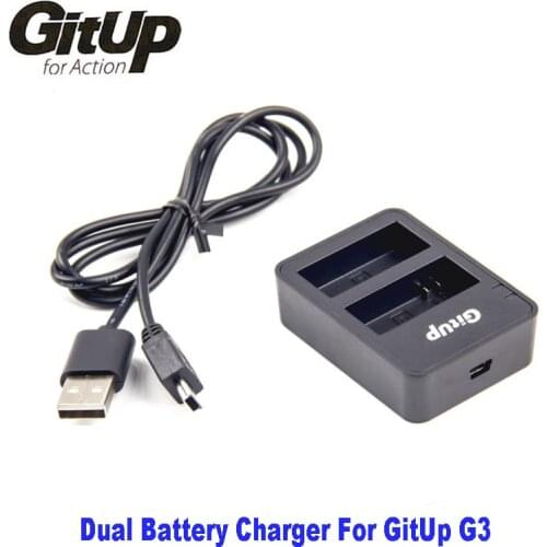 Original GituUP Dual Battery Charger for GitUp G3 Git3 G3 Duo Action Camera Conveniently Charges GitUp G3 camera Two Batteries
