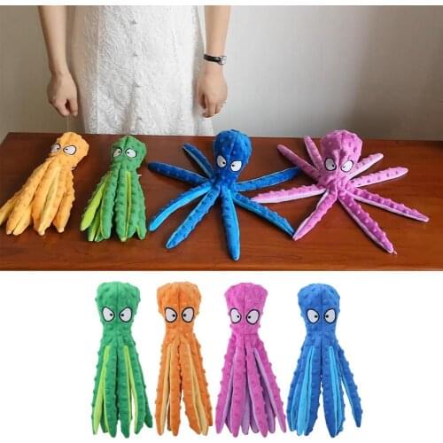 Pet Plush Octopus Toy Dog Toy Puppy Cute Funny Emotion Octopus Shaped Plush Toys Interactive Dog Chew Toy Dog Supplies