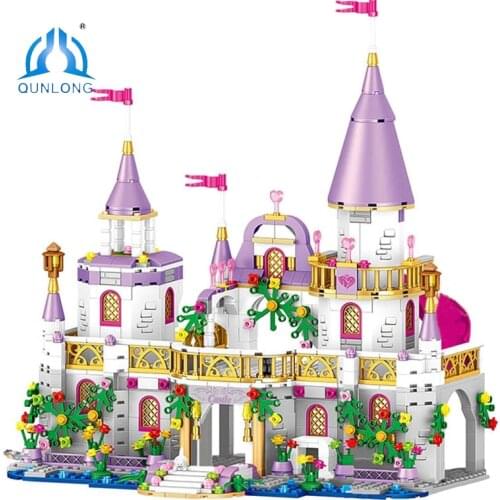 QUNLONG Friends For Girl House Princess Castle Friendship Dream Villa Building Blocks Friends Figures Bricks Toys For Girls Gift