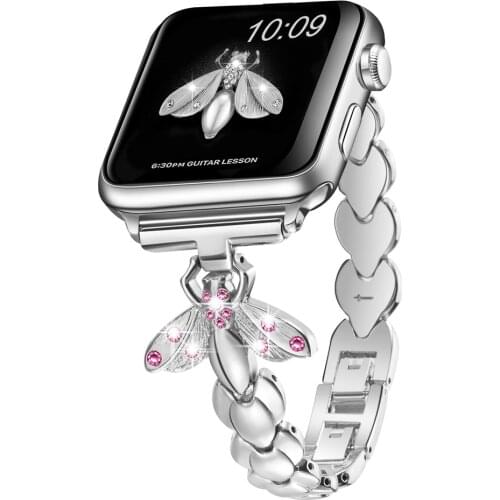 Diamond strap for Apple watch band 44mm 40mm 42mm 38mm stainless steel bracelet for iwatch series 6 SE 5 4 3 2 1 watchband