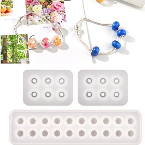 Spherical Bracelet Diamond Beads Epoxy Resin Mold Pendant Casting Silicone Mould R58E