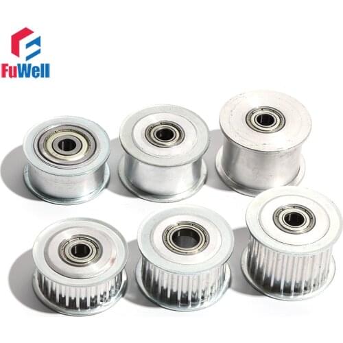 Idler Pulley HTD5M 30T With/Without Teeth Idle Belt Pulley 16/21/27mm Belt Width 8/10/12/15mm Bore Gear Bearing Pulley