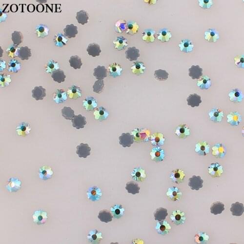 ZOTOONE 5*5mm Hotfix Flatback Snowflake Rhinestone For Clothes Strass Crystal AB Flatback Nail Art Rhinestone Strass Applique E