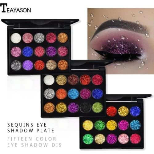 15 Colour Eye Shadow Glitter Shimmer Eyeshadow Palette Diamond Makeup Set Easy To Wear Eyes Makeup Beauty Cosmetics TSLM1