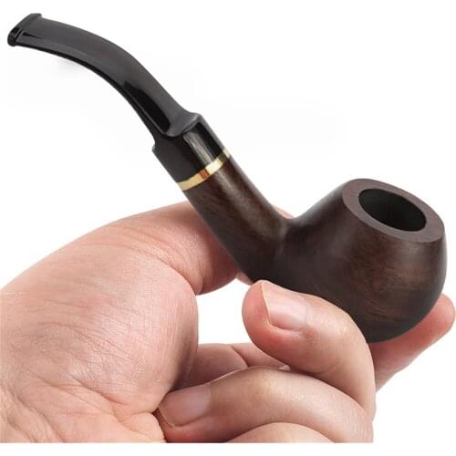 Solid Wood Pipe Portable Handheld Straight Pipe Cigarette Filter Cigarette Holder Tobacco Grinder Mens Gift Cigarette Accessorie