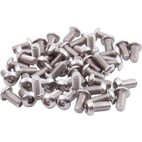 M6x12mm Stainless Steel Hex Socket Button Head Screws 50 Pcs
