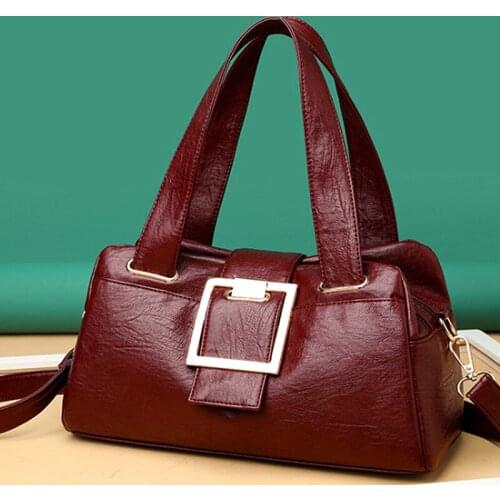 Women Leather Handbags Vintage Practical Female Crossbody Shoulder Bags Designer Brand Ladies High Capacity Top-Handle Bags