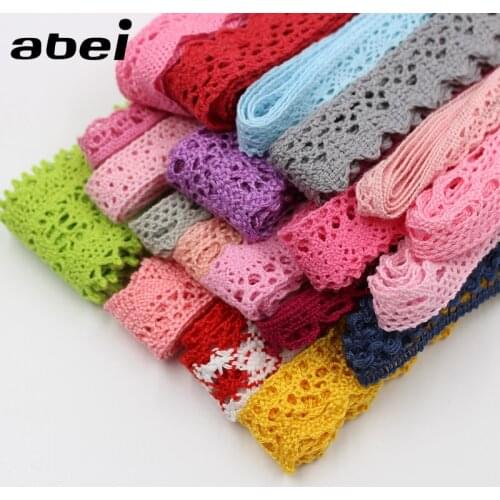 1-3cm 10yards Mix Colorful Cotton Lace Trims Baby Clothing Home Wedding Craft Sewing Cotton Fabric Material DIY Patchwork