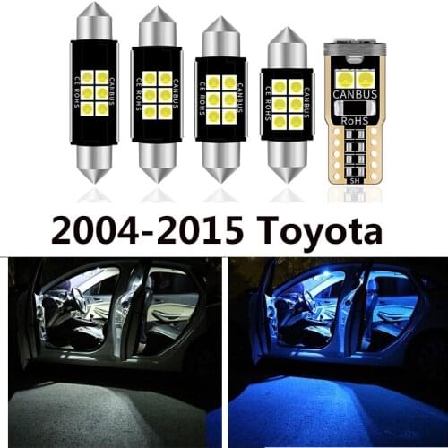 11pcs Fashion Car Accessories White Interior LED Light Bulbs Package Kit For 2004-2015 Toyota Prius T10 31MM Map Dome Trunk Lamp