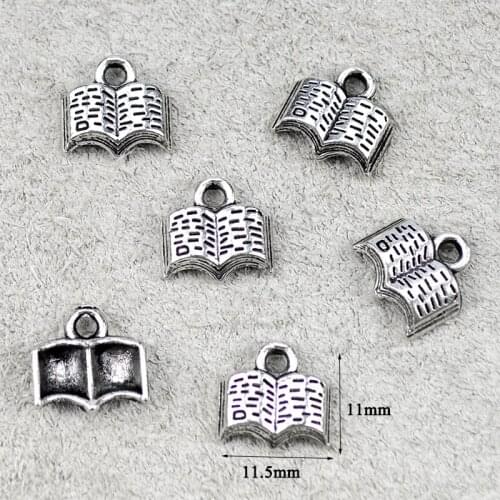 30pcs Book Charms For Earring Bracelet Necklace Making Jewelry DIY Handmade Craft Accessory , With Free O-ring