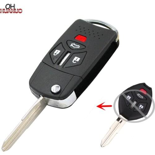 4 Button Flip Key Replacement Housing Shell Case Blank Fob For Mitsubishi Outlander Lancer Galant Endeavor Eclipse 3+1 Button