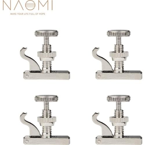 NAOMI 4pcs/1set Hill-style Violin Fine Tuners Metal String Adjuster Nickel Plated Anti Rust For 4/4-3/4 Violin