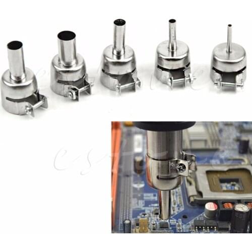 5Pcs/set Universal Meatal Heat Gun Resisting Nozzles Hot Air Guns Silver for 45x24mm