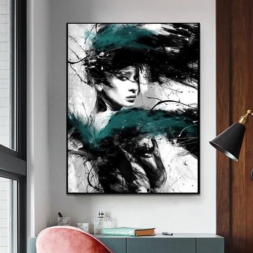 Abstract Posters and Prints Beauty Women Girl Canvas Painting Modern Wall Art Picture for Living Room Home Decoration