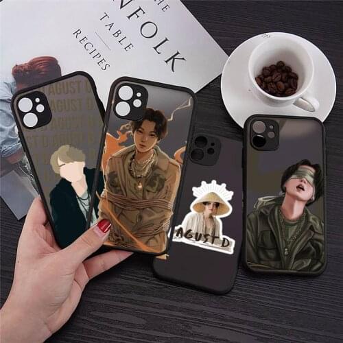 Agust D suga Phone Cases matte transparent For iphone 7 8 11 12 plus mini x xs xr pro max cover