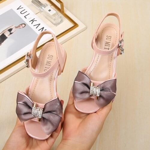ChildrenS Beach Sandals For Girl Princess Dress Elegant Summer New Fashion Bow Wedges Shoes For Kids 2021 3 5 6 7 9 11 12 Years