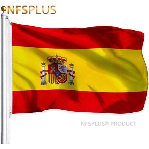 Spain Flag 90x150cm Polyester Printed Spanish National Flags and Banners for Decoration Celebration Exhibition Parade Sports