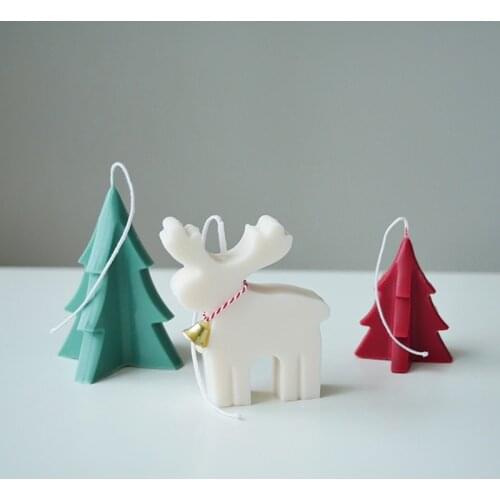 Christmas tree molds for candle lucky deer shape christmas tree acrylic Elk candle mold handmade creative candle mould