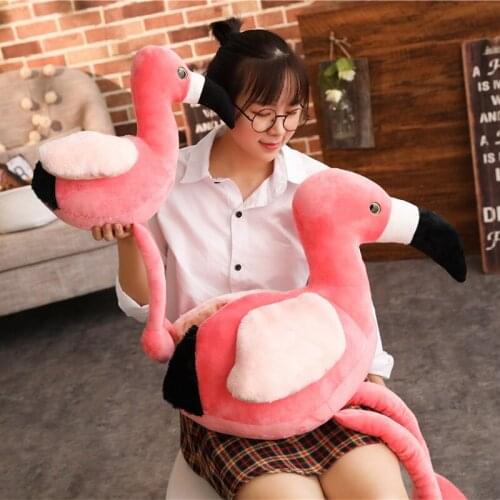 60/90cm Simulation Swan Flamingo Plush Toy Cute Wildlife Bird Stuffed Animals Doll Baby Girls Kids Lover Children Christmas Gift