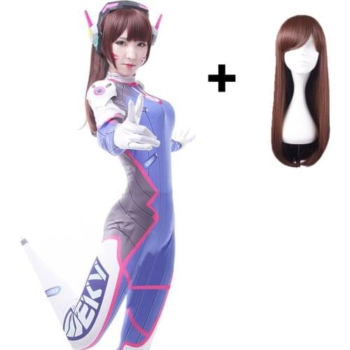 Dva Cosplay Costume Game Overwatch Female Adult child Lycra 3D Printing Spandex Halloween Party Zentai Wig Suits Gun D.Va cos