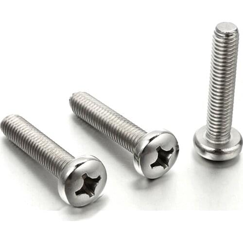Cross Recessed Pan Head Screw Phillip Thread Metric Machine Round Head Bolt 304Stainless Steel M3 M4