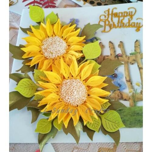L-Sunday Crafts Stencils Potted Sunflower Metal Cutting Dies Scrapbooking Embossing Card Making Paper Crafts Decor Template