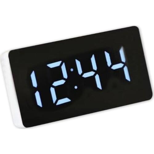 LX9B Portable LED Mirror Clock Multi-functional Electronic Alarm Clock with Time/Calendar/Temperature Alarm Decor for Home