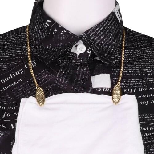 Metal Napkin Chain Clip Portable Towel Apron Retainer Bib Holder Chain Elderly Adult Baby Napkin Clamp Securely Placed Bib Clip