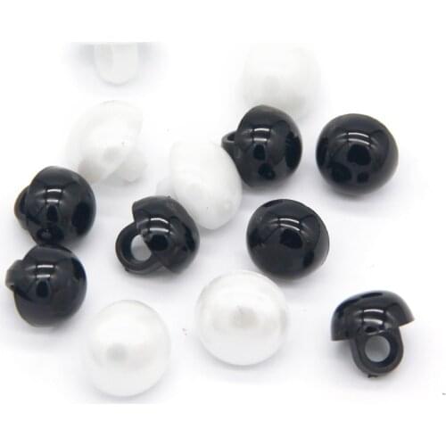 Mini Animal Eyes Plastic DIY Pearl Black Buttons Round Mushroom Domed Doll Handmade Sewing Eyeball Toy Accessories Wholesale