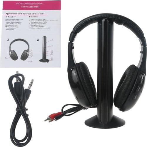 ALITER Multifunction Wireless Stereo Headphone Transmitter FM Radio Headset For TV DVD MP3 PC