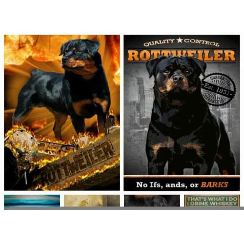 New Arrival Diamond Painting Rottweiler Dog 5D DIY Full Drill Cross Stitch Mosaic Cute Pet Animal Picture Embroidery Home Decor
