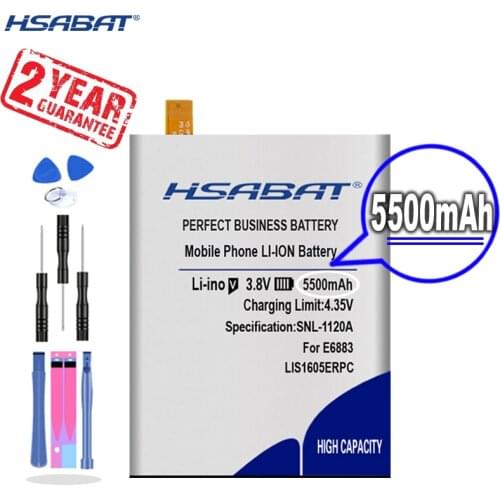 New Arrival [ HSABAT ] 5500mAh LIS1605ERPC Replacement Battery for SONY Xperia Z5 Premium Z5P Dual E6883 E6853
