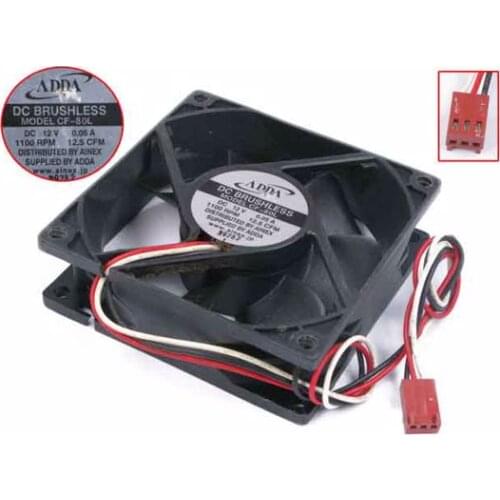 ADDA CF-80L DC 12V 0.05A 80x80x25mm 3-Wire Server Cooling Fan