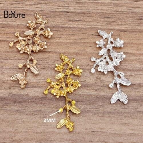 BoYuTe Wholesale (20 Pieces/Lot) 24*47MM Flower Branch Metal Alloy Materials Diy Hand Made Jewelry Accessories