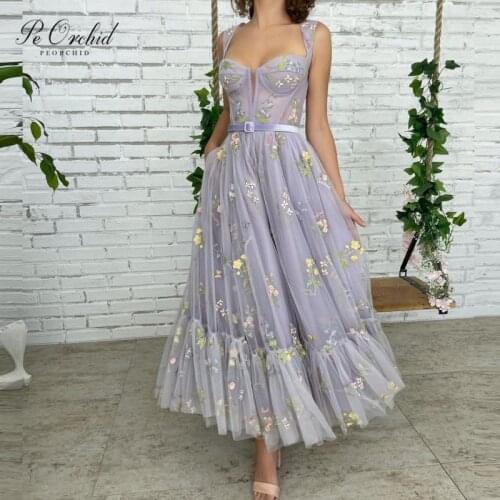 PEORCHID Women's Evening Dresses Below The Knee