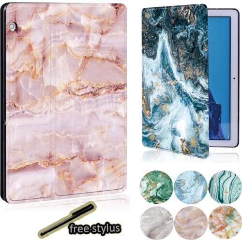 New Tablet Case for Huawei MediaPad T3 8.0/T3 10/T5 10/M5 Lite 10.1 Tablet/M5 10.8 Tablet - Marble Series Anti-fall Cover Case