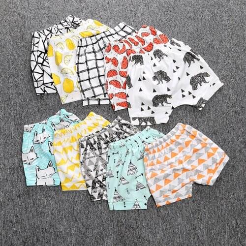 Unisex Childrens Boy Shorts Cute Cartoon Pattern Baby Trousers Summer Cotton Childrens Clothing Kids Pants Baby Girls Shorts