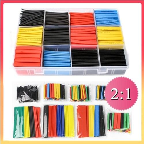 2：1 Thermoresistant tube Heat Shrink wrapping Kit，Shrinking Tubing Assorted Wire Cable Insulation Sleeving