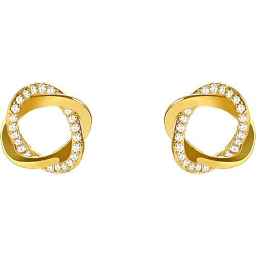 TIMEONLY Unique Design Weaving Alloy Bling Bling Rhinestones Stud Earrings for Women Lady Jewelry Hollow Wedding Gift Earring