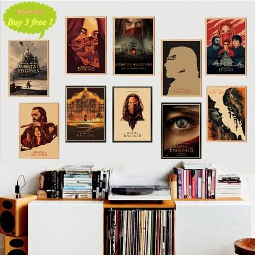 Classic Movie Mortal Engines Vintage Kraft Paper poster Bar Cafe Home Decor Painting Art Wall Stickers