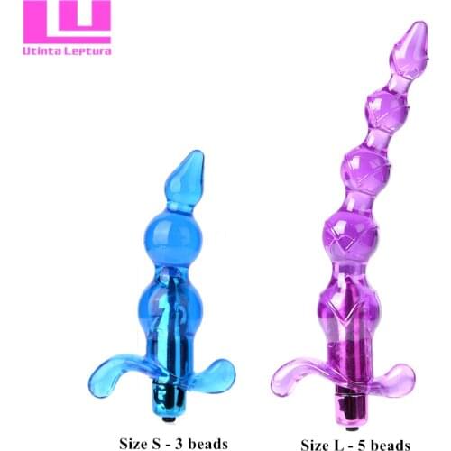 Jelly Vibrator Anal Plug Sex Toys for Coples Anal Vibrator Stick Powerful Anal Beads Butt Plugs Vibrating Sex Toys for Men Woman