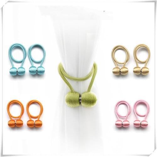 Simple and elegant 1pcs/2pcs magnetic curtain buckle curtain accessories Curtain straps home decoration pink yellow gray