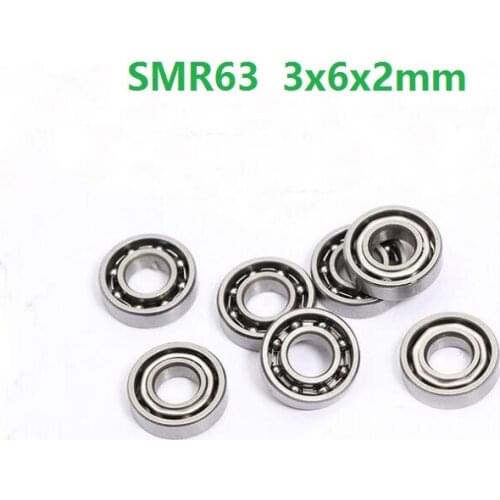 100pcs ABEC-5 SMR63 S673 Open Type Deep Groove Ball Bearing Stainless Steel 3*6*2mm 3x6x2mm