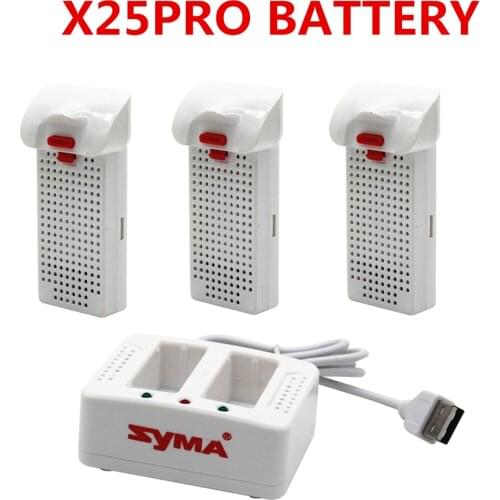 Syma X25pro Battery 7.4V 1000mAh With Charger for Syma X25pro Drone Spare Parts Accessories RC Quadcopter
