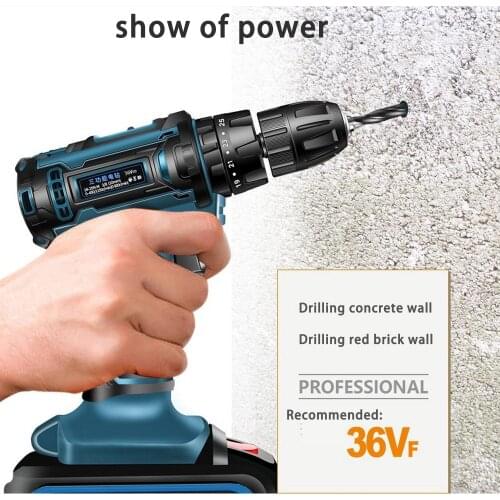 16.8V/36V Two Speed Charging Battery Screw Driver Torque Electric Drill Bit Cordless Drill Electric Screwdriver Gun Power Tools